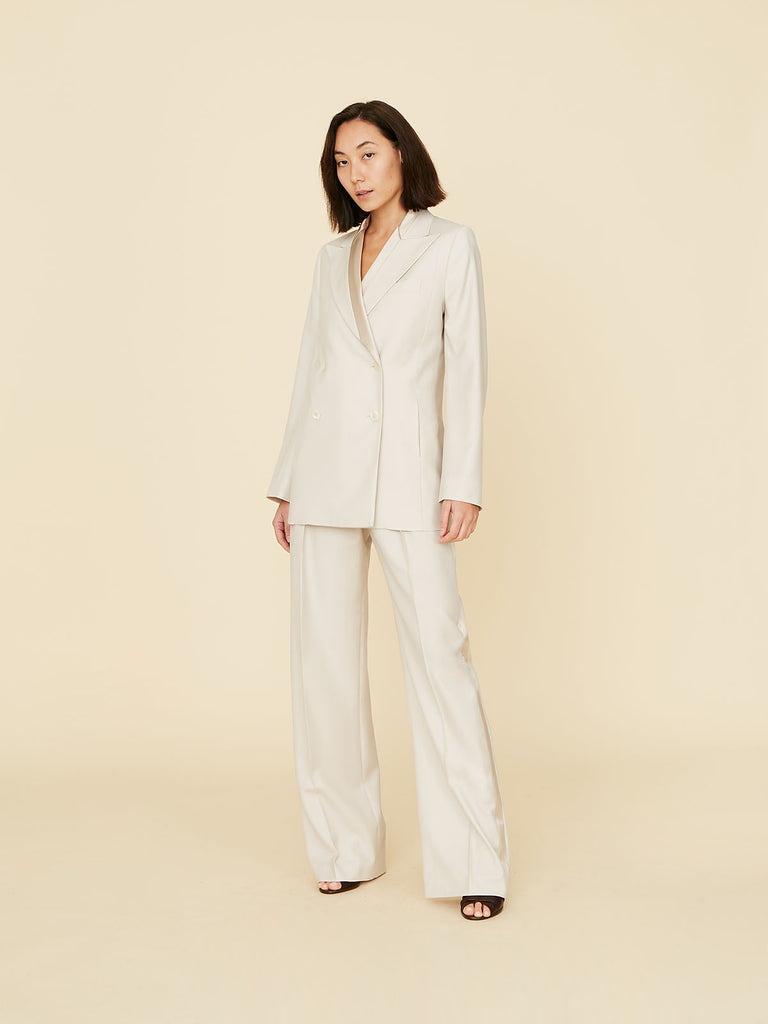 Eftychia Basic Tux Trousers in Pearl Oyster