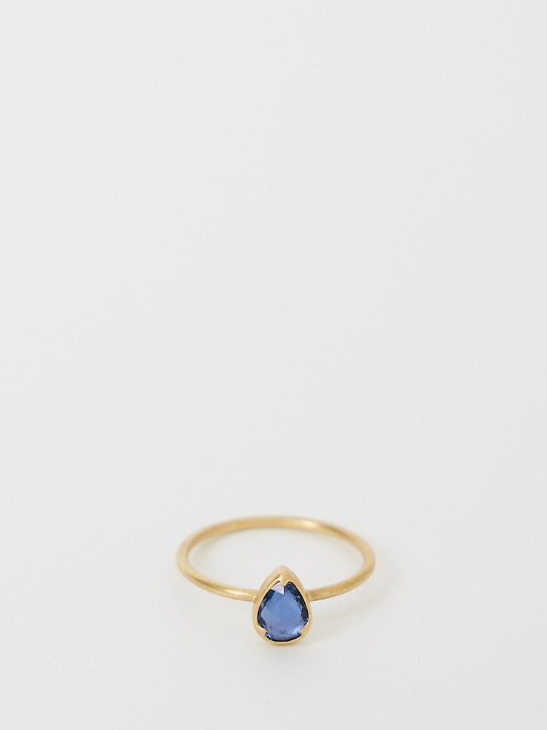 Gabriella Kiss Blue Pear Rose Cut Sapphire Ring