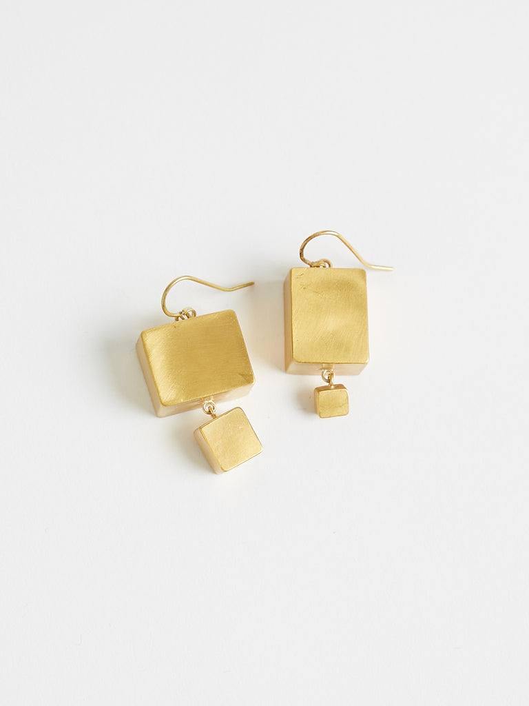 Judy Geib Giant Cubic Earrings in 18k and 24k Gold
