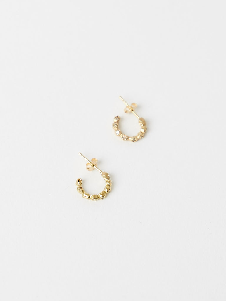 Noguchi Bijoux 311 Earrings Yellow Gold with 16 (0.13ct) Brown Diamonds
