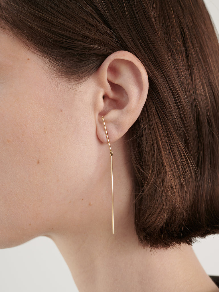 Kathleen Whitaker Stick and Strand Earring in 14k Yellow Gold