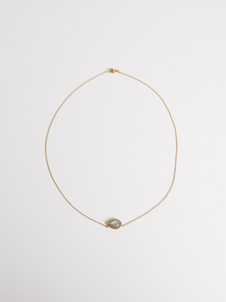 Kerry Seaton Necklace in 18k Yellow Gold with Grey Moonstone Pendant