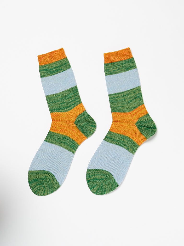 Maria La Rosa Striped Wool Socks in Orange