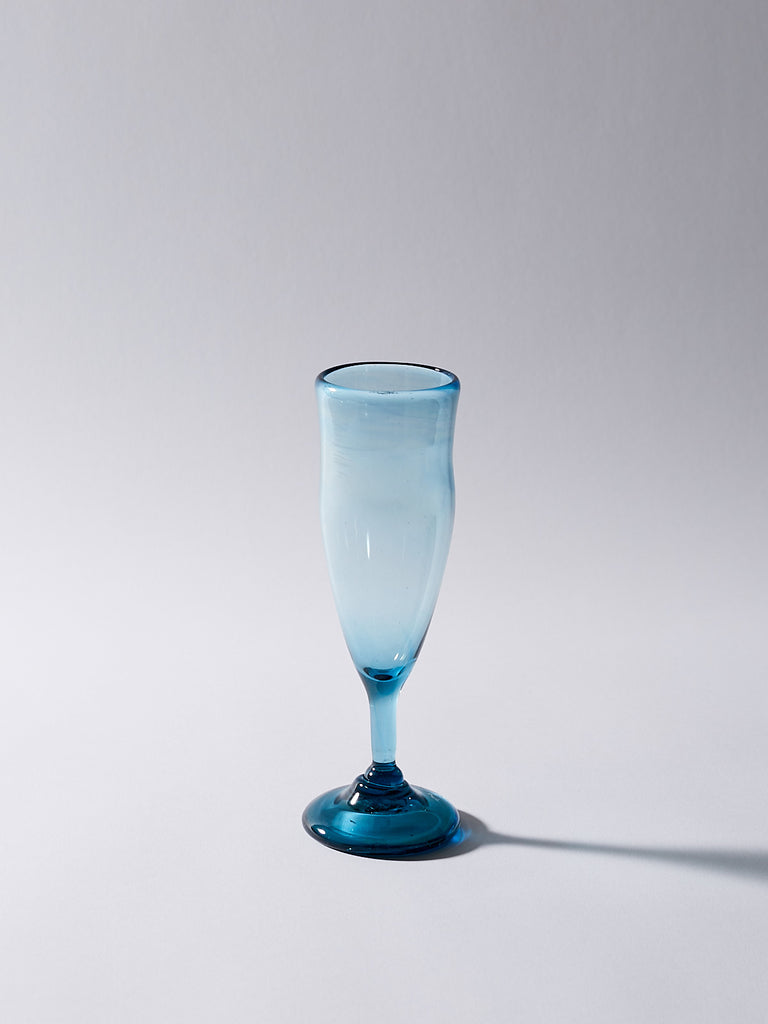 Nikos Haritakis Glass Champagne Glass in Light Blue