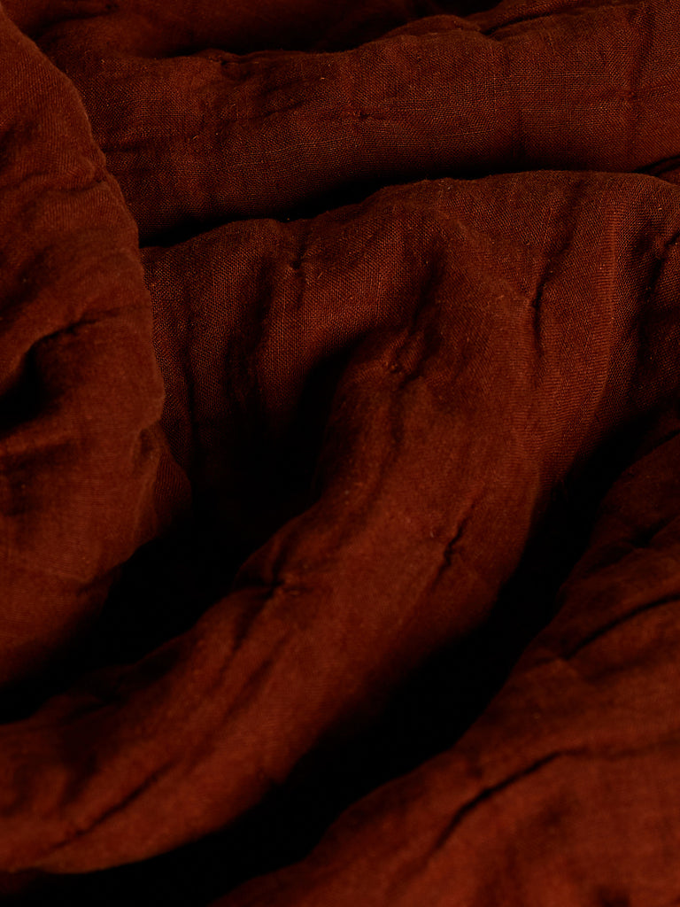 Once Milano Wavy Linen Blanket in Sequoia