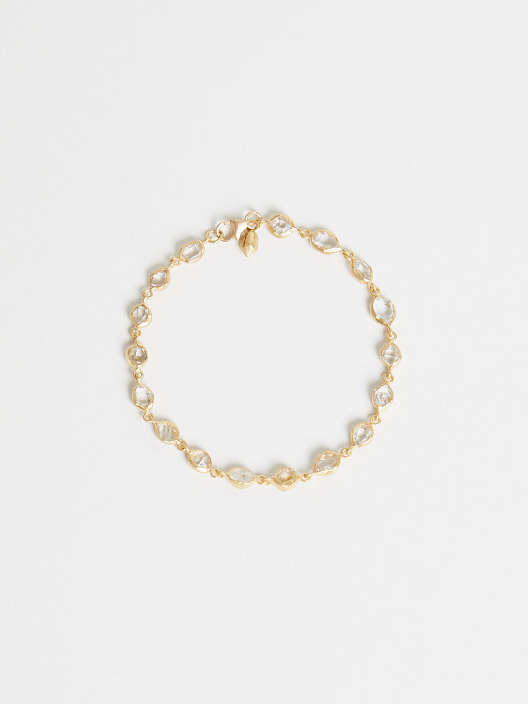 Pippa Small Beira Full Stone Bracelet with Herkimer on 18k Gold