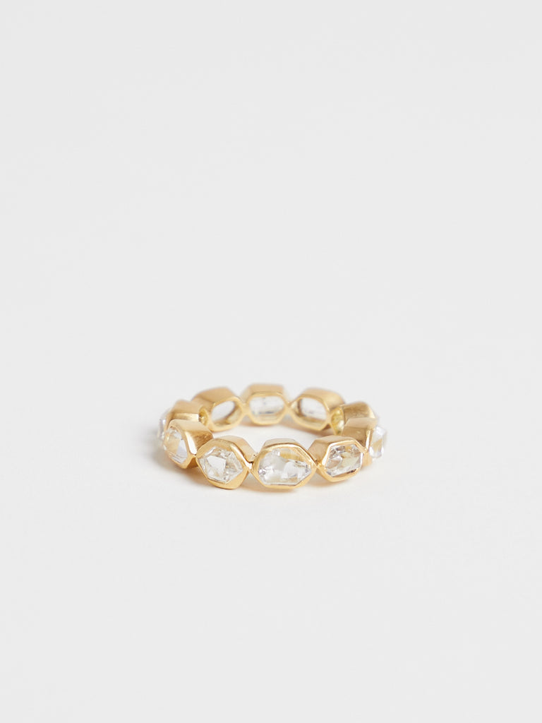 Pippa Small Eternity Ring with Herkimer on 18k Gold