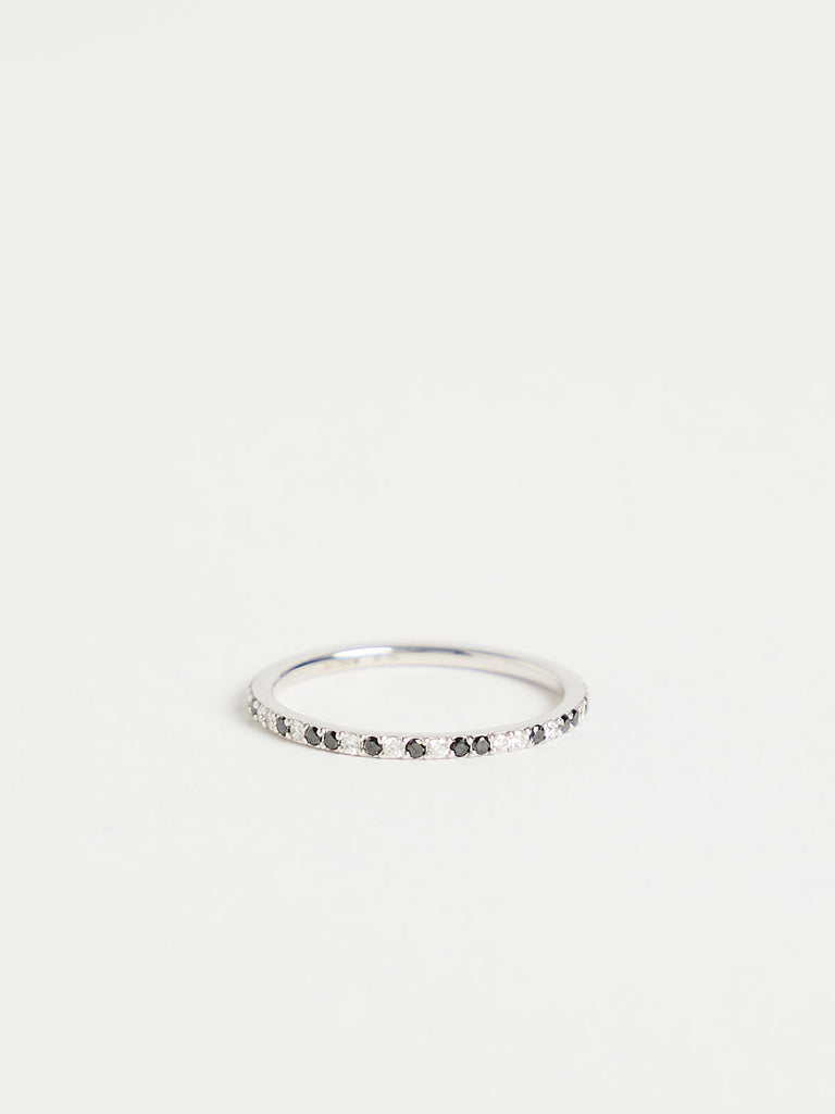 Raphaele Canot Leopard Ring in 18k White Gold with Black and White Diamonds