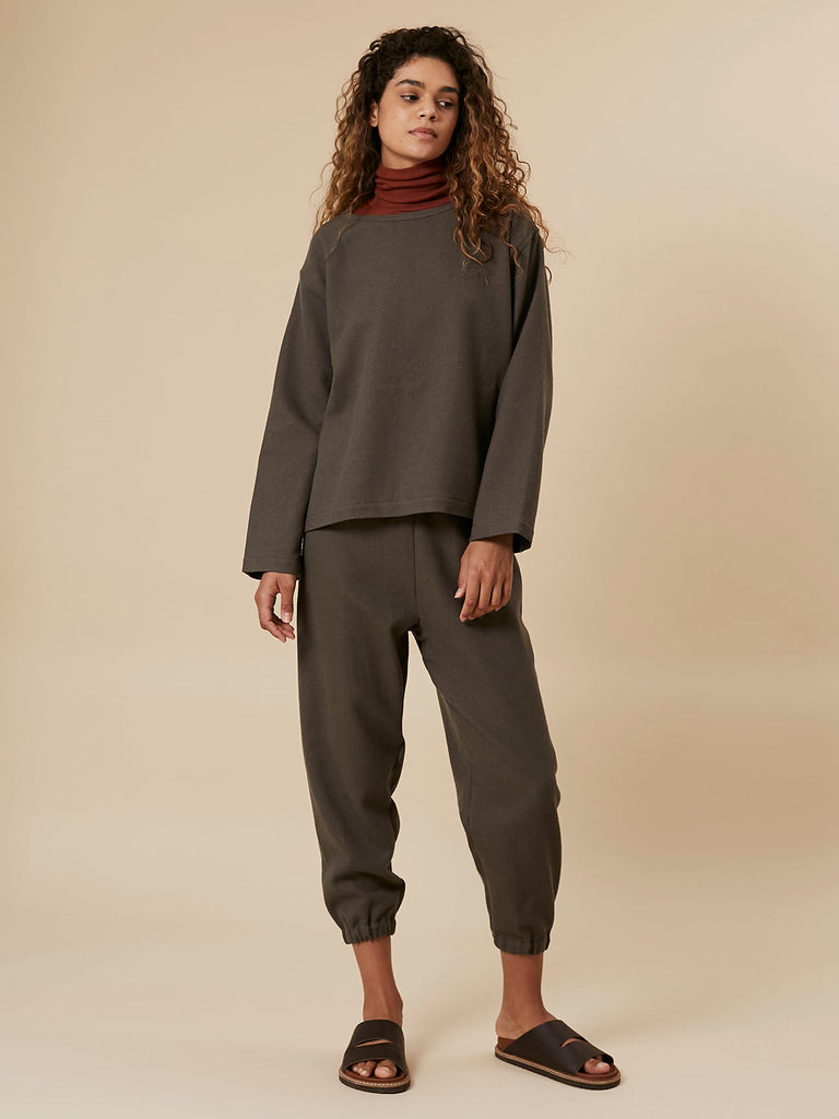 Lui Long Sleeve Top in Warm Grey