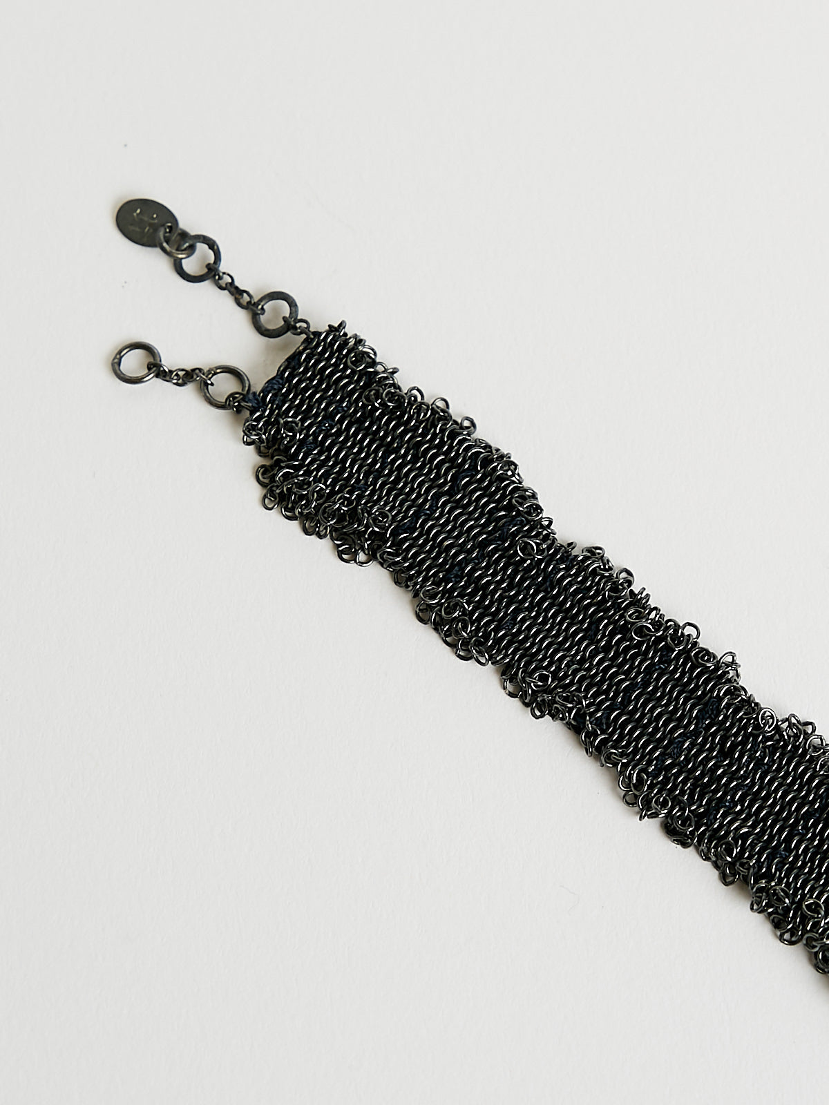 040.55 Choker in Navy with 925 Sterling Silver, Ox and Silk