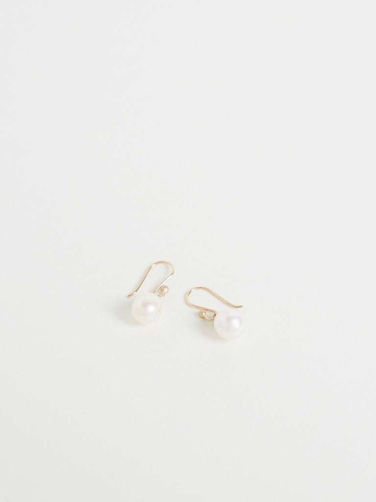 Ted Muehling Small White Pearl Earrings